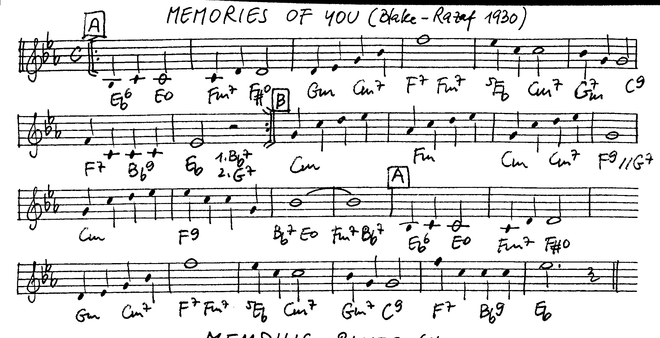 memories of you leadsheet – book us for your next 20s or gatsby event